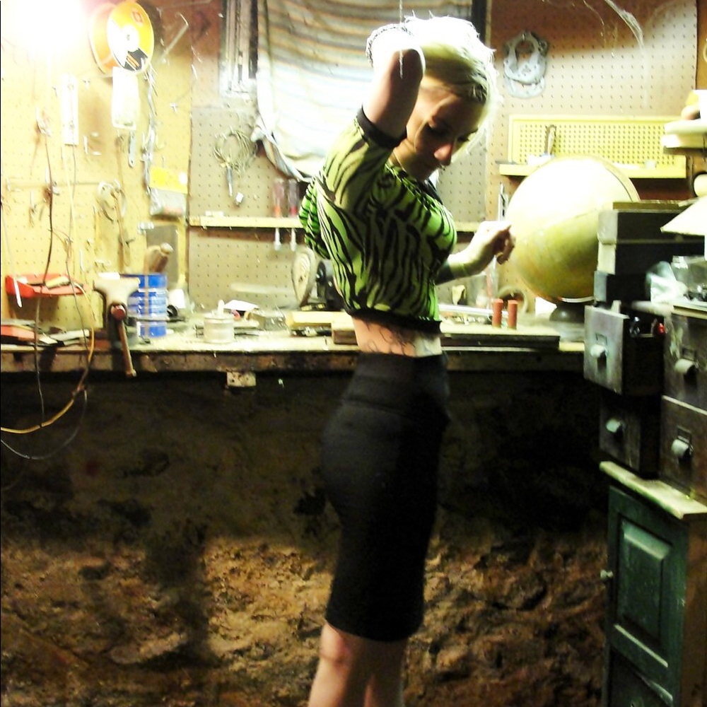BETTIE BLUES One OA Kind Green Zebra TOP Blouse